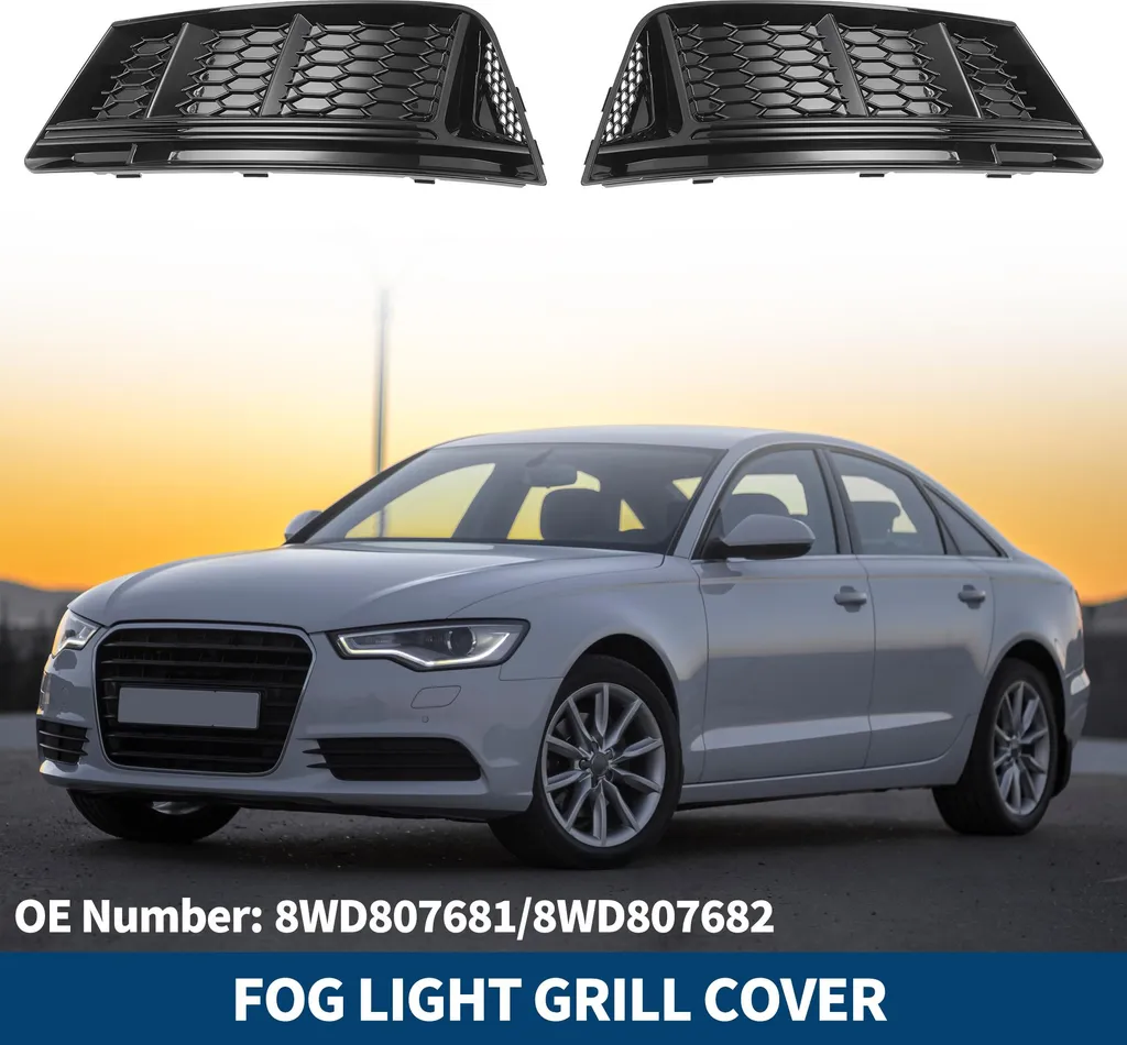 Paire de Grilles Antibrouillard Inférieures Noir ABS pour Audi A4 B9 16-18