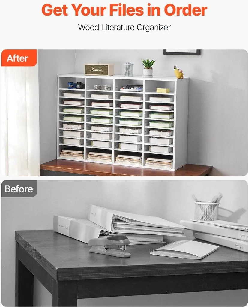 Organiseur de bureau 36 compartiments en bois blanc modulable XL - 2