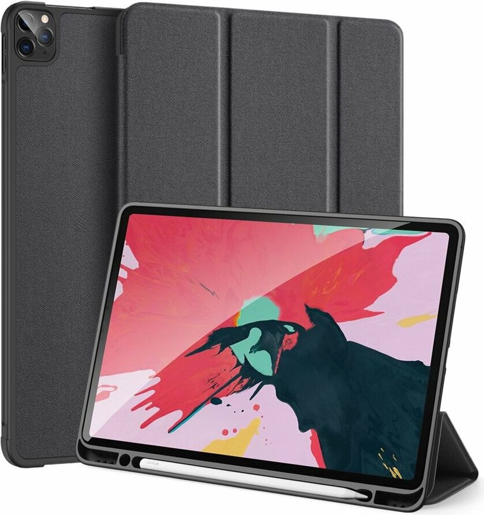 DUX DUCIS Buch Tasche Hartschale mit Smart Sleep Standfunktion für Apple iPad Pro 11 ( 2020 ) Tablet Hülle Etui Brieftasche Schutzhülle Schwarz