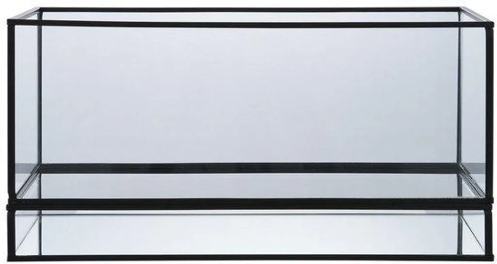 Photophore Lanterne Moderne Décorative en Verre et Acier de 30 cm