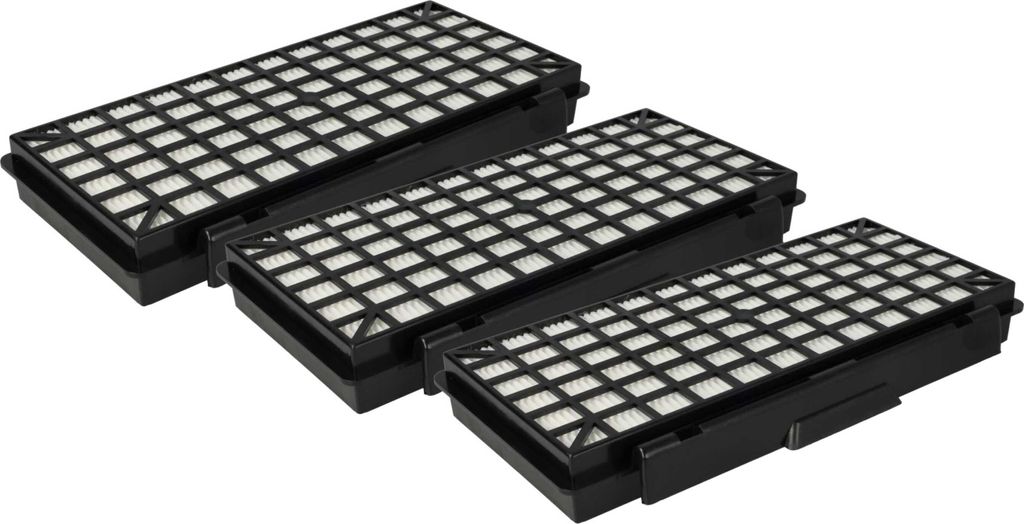 vhbw 3x Staubsaugerfilter kompatibel mit Siemens VSZ 5XTRM 3, VSZ 5XTRM 3/01, VSZ 5XTRM 3/04, VSZ5XTRM301 Staubsauger - HEPA-Filter Schwarz Weiß
