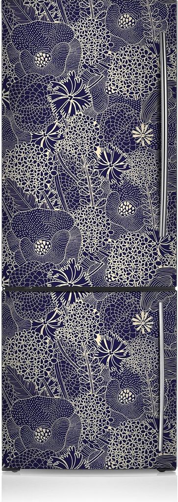 Magnetfolie Aufkleber Kühlschrankmagnete 60x190 cm - Blaues Muster