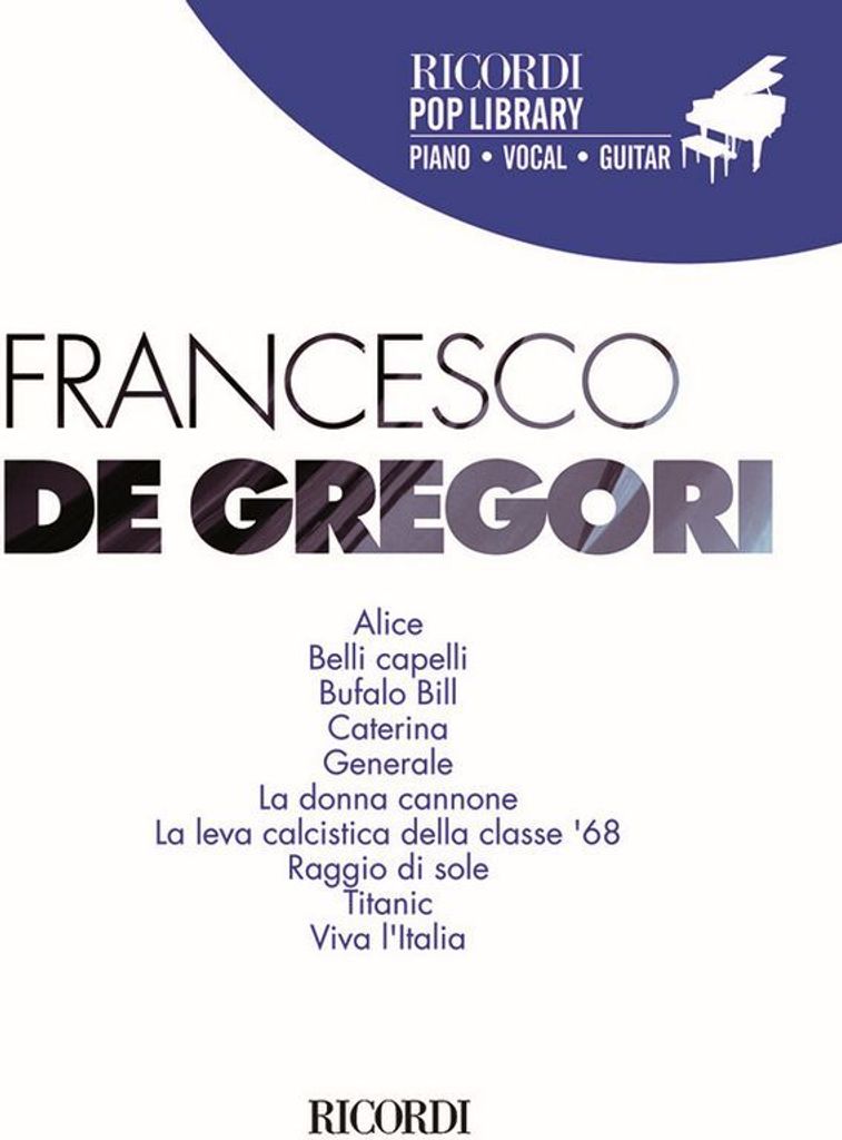Francesco de Gregorifür Klavier/Gesang/Gitarre