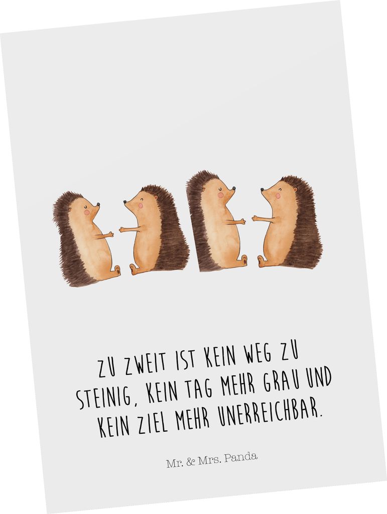 Mr. & Mrs. Panda Postkarte Hochzeit Igel - Weiß - Geschenk, Liebe, Freundin, Ansichtskarte, Grußkarte, Postkarten, Ansichtskarten, Hochzeitskarte...
