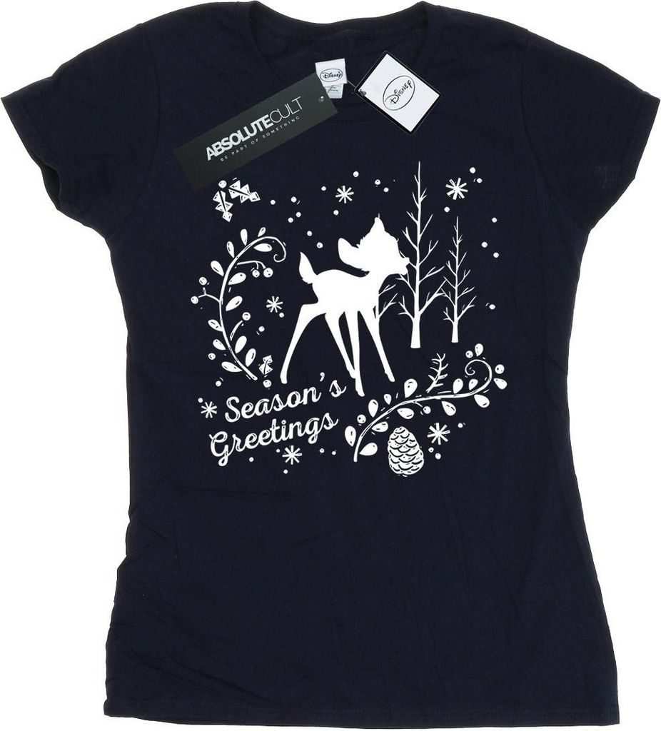 Disney - "Christmas Greetings" T-Shirt für Damen BI14834 (XL) (Marineblau)