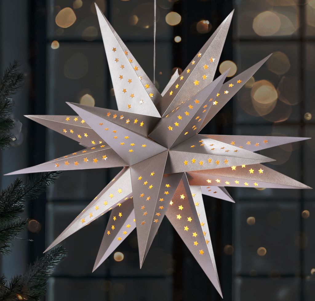 BRUBAKER 3D Weihnachtsstern - 60 cm Leuchtstern - Produktbild 