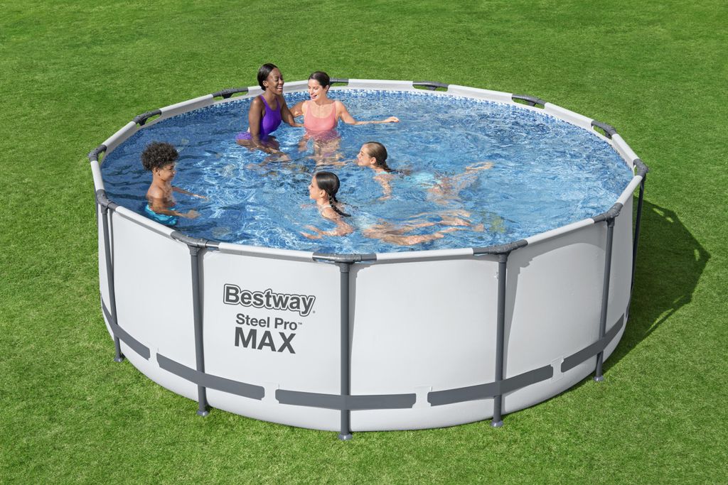 Bestway XXL SET 56709 Steel Pro Max Pool Schwimmbecken Rattanoptik Frame Pool 366x100 cm 