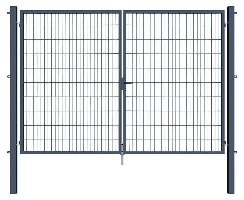 300 x 200 cm Doppelstabmatten Gartentor Doppeltor Basic 6/5/6 mm Anthrazit