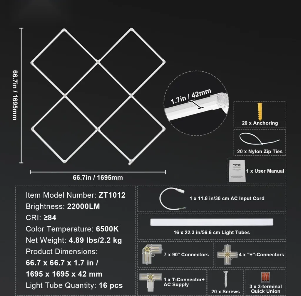 Luce LED Garage 22000LM - Trasforma il tuo Box in un Tempio del Motore - 7