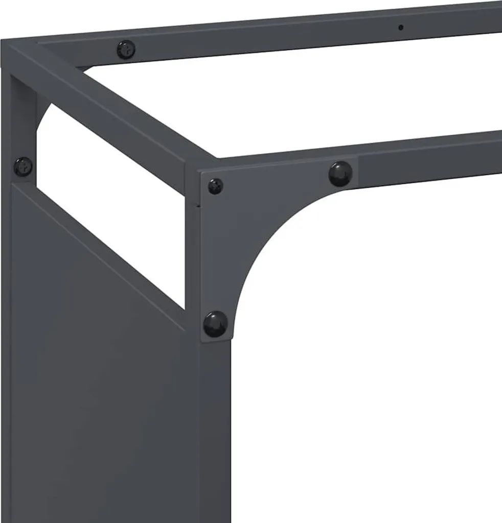 Range-bûches intérieur anthracite 44x28x65 cm robuste en acier pur - 7