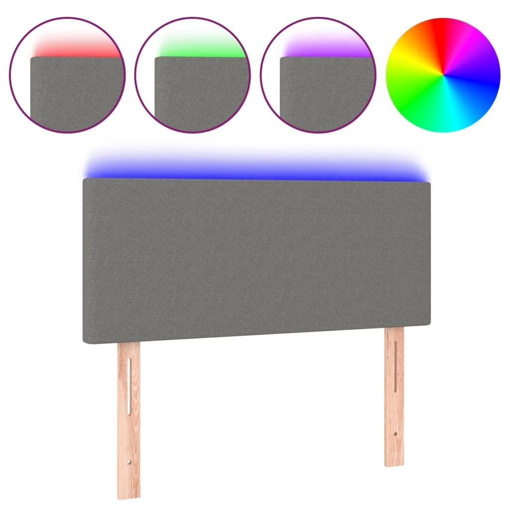 vidaXL LED Kopfteil Dunkelgrau 80x5x78/88 cm Stoff