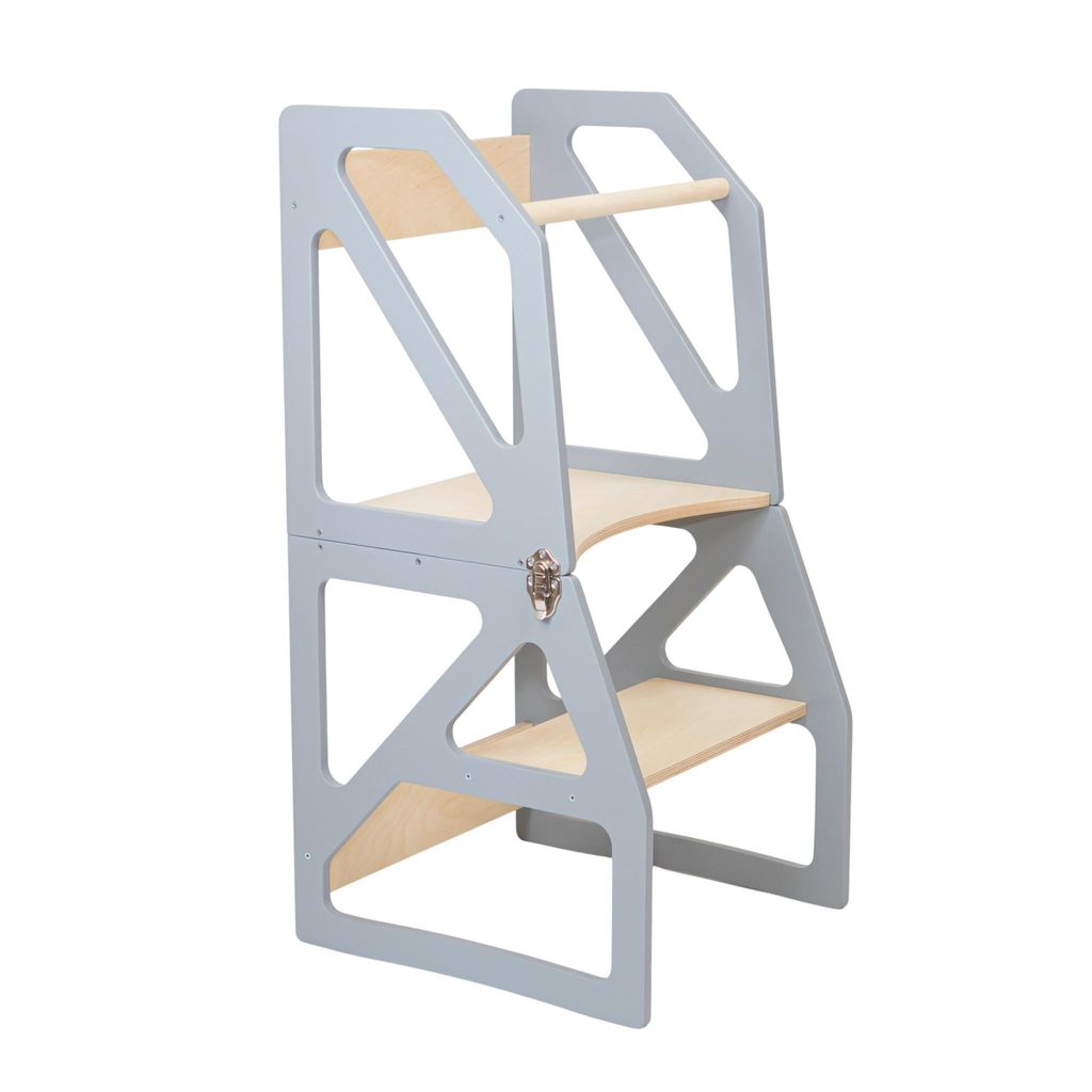 leg&go Verstellbarer Lernturm 2-in-1 - Montessori Lernturm Modustep, Grau