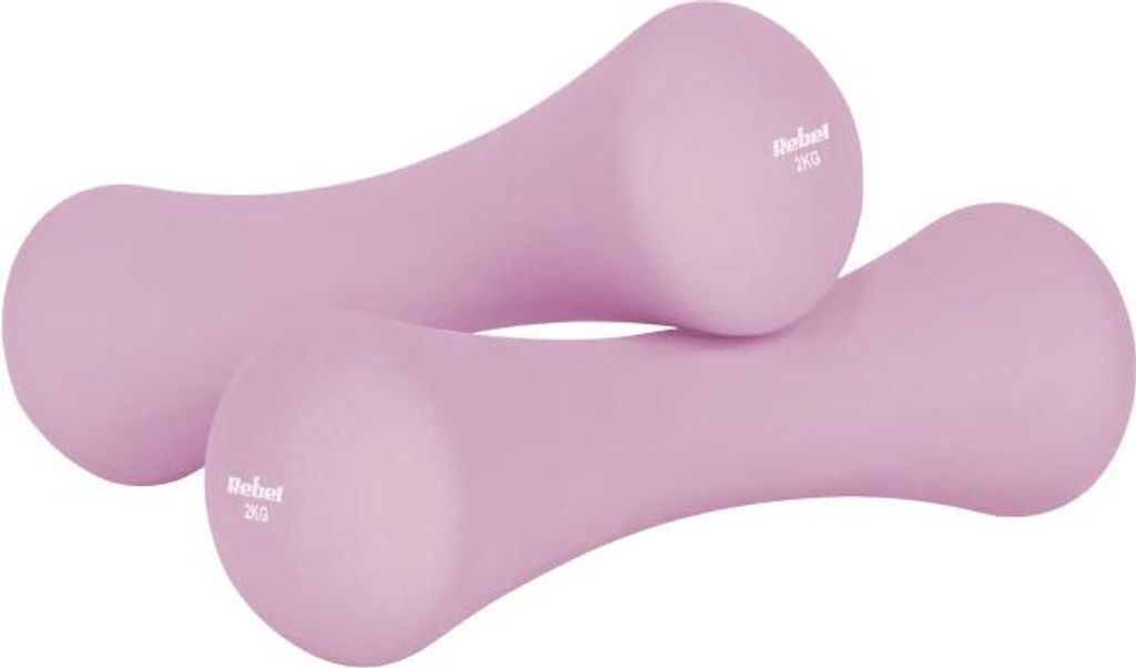 Rebel RBA-2329-2 Manubri in ghisa e neoprene 2×2 kg, rosa Immagine del prodotto 