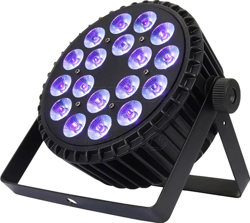 Projecteur de scène LED 18x18W RGBWA+UV 6-en-1 DMX en aluminium plat