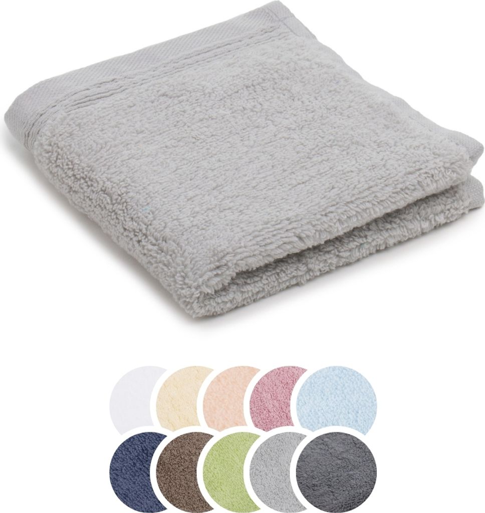 liebling Seiftuch Baumwolle Zero Twist, Serie Lille, 600 gr. / m², 30 x 30 cm, 60 Grad, ultra weich, saugstark, silber