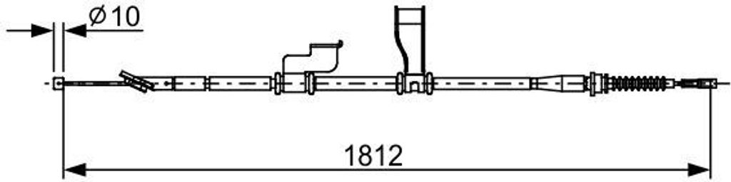 BOSCH Handbremsseil Seilzug Feststellbremse für HYUNDAI i10 (PA) Hinten Links 1 987 482 616
