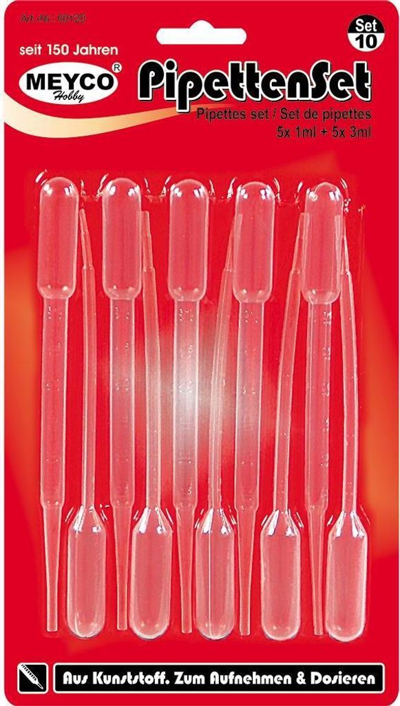 Pipettenset, 10-er Set, 5 x 1ml, 5 x 3ml, Produktbild 