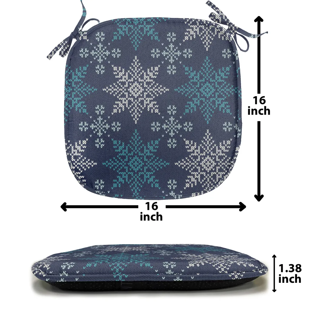 Coussins de Chaise avec Sangles et Motif Flocons - Pack de 8 Vert