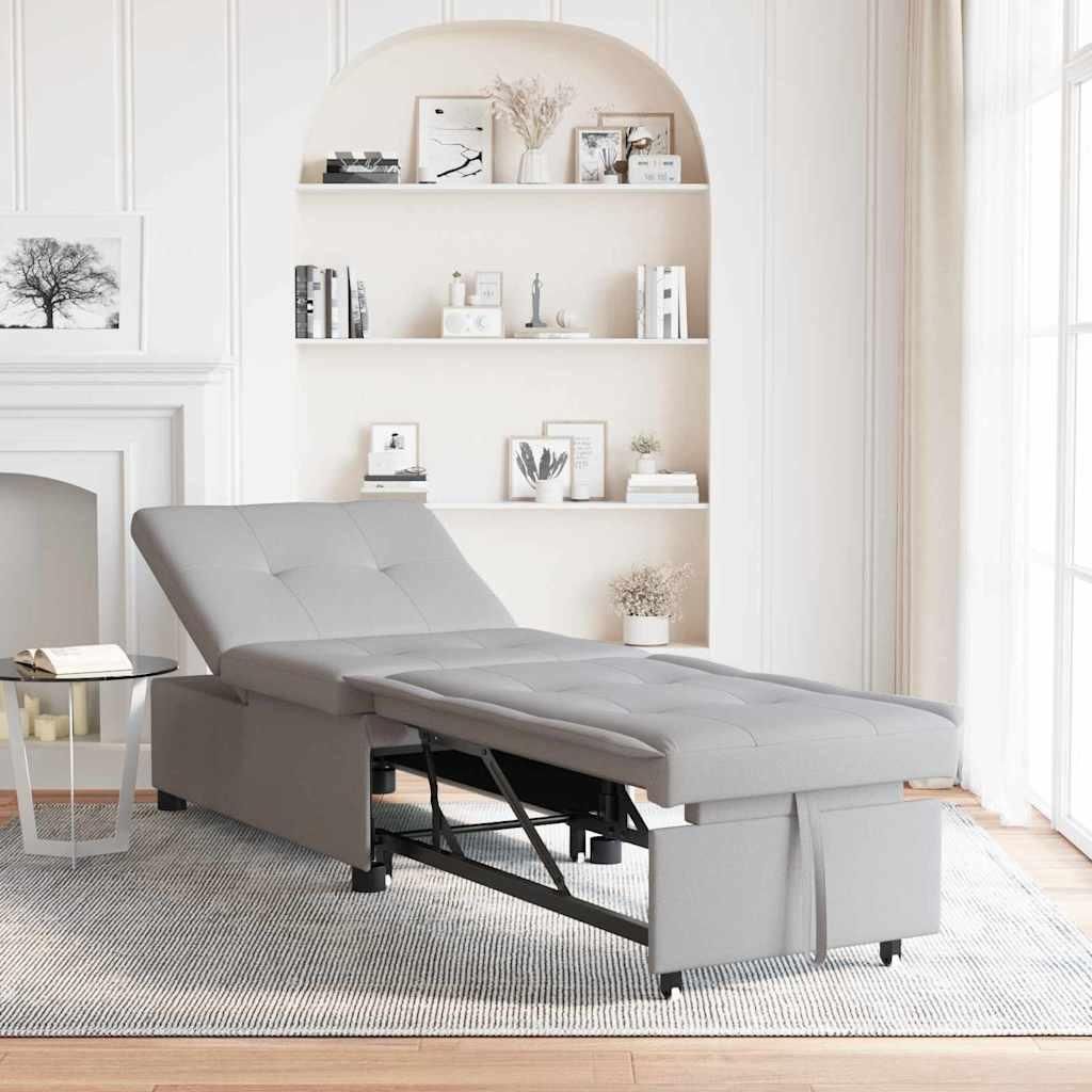 Möbel Sofa Bett Grau 194 x 67 x 37 cm Stoff - Klassische Sofas 42008591