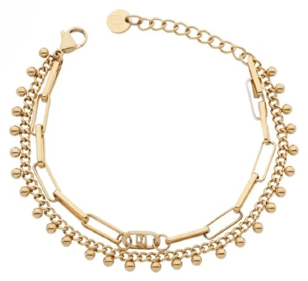 Bracelet double rang doré pour mariage et soirée - Bijou femme chic