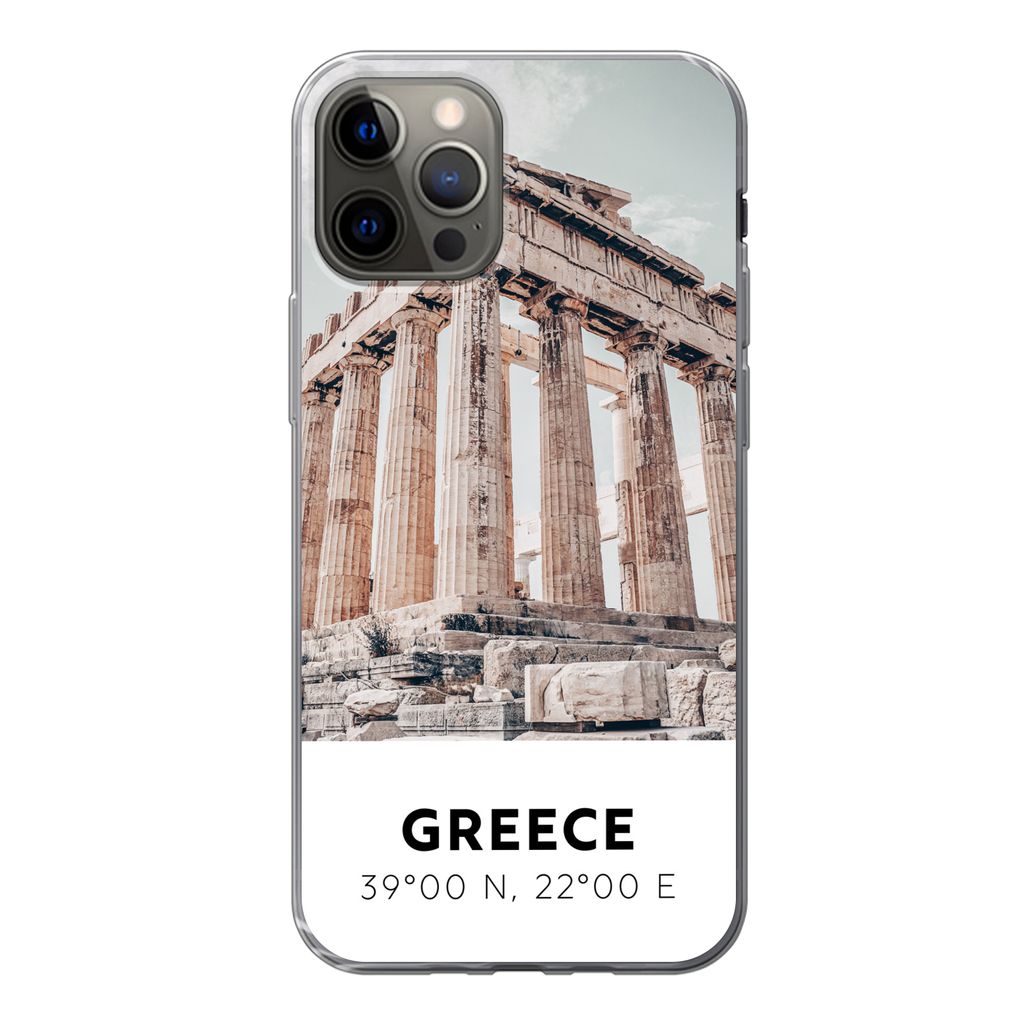 MuchoWow Handyhülle Schutzhülle Hülle für iPhone 13 Pro Griechenland - Tempel - Athen Silikon Softcase Handy Hülle - Handy-Tasche