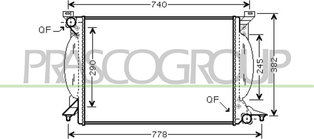 PRASCO AD020R020 Kühler Wasserkühler Motorkühler für AUDI A4 Avant (8ED, B7) A4 Avant (8E5, B6) A4 Limousine (8E2, B6) A4 Limousine (8EC, B7)