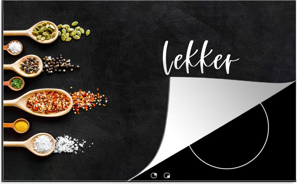 KitchenYeah Herdabdeckplatte Zitate - Gewürze - Sprichwörter - Gutes Essen , 81x52cm, Küche Deko, Glaskeramikkochfeld Herdabdeckung, Abdeckpla...
