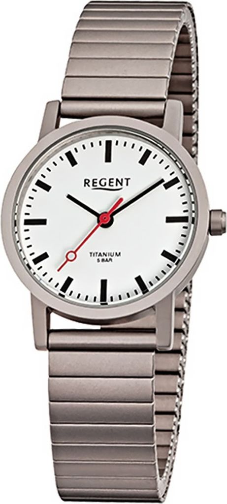 Regent Titan Damen-Herren Uhr F-476 Quarzuhr Armband silber grau D2URF476