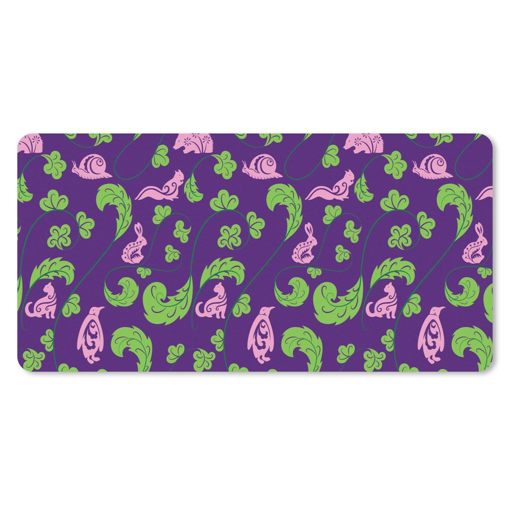 MuchoWow Mauspad Mousepad Blätter - Tiere - Muster 60x30 cm - Mousepads - Maus Mat - Pad - Mausunterlage - Nachhaltig