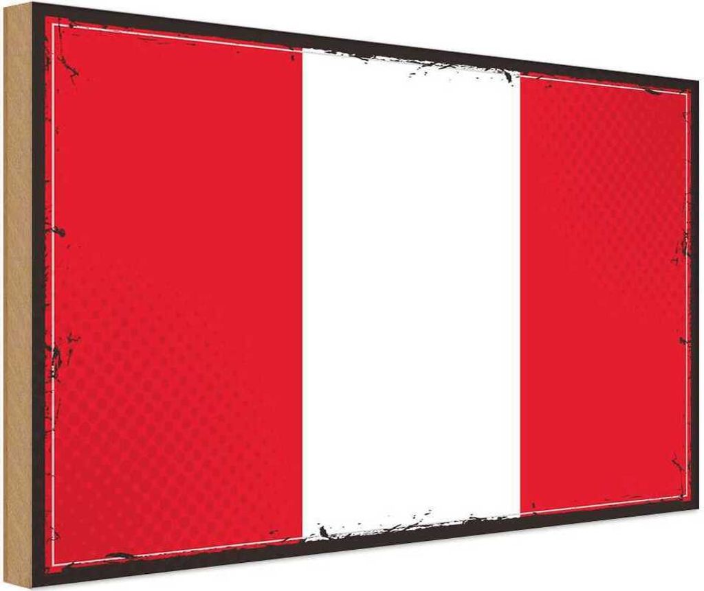 vianmo Holzschild 12x18 cm Perus Peru Flagge Fahne Wappen