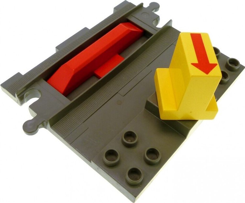 1x Lego Duplo Start Stop Schiene alt-dunkel grau Stell Produktbild 