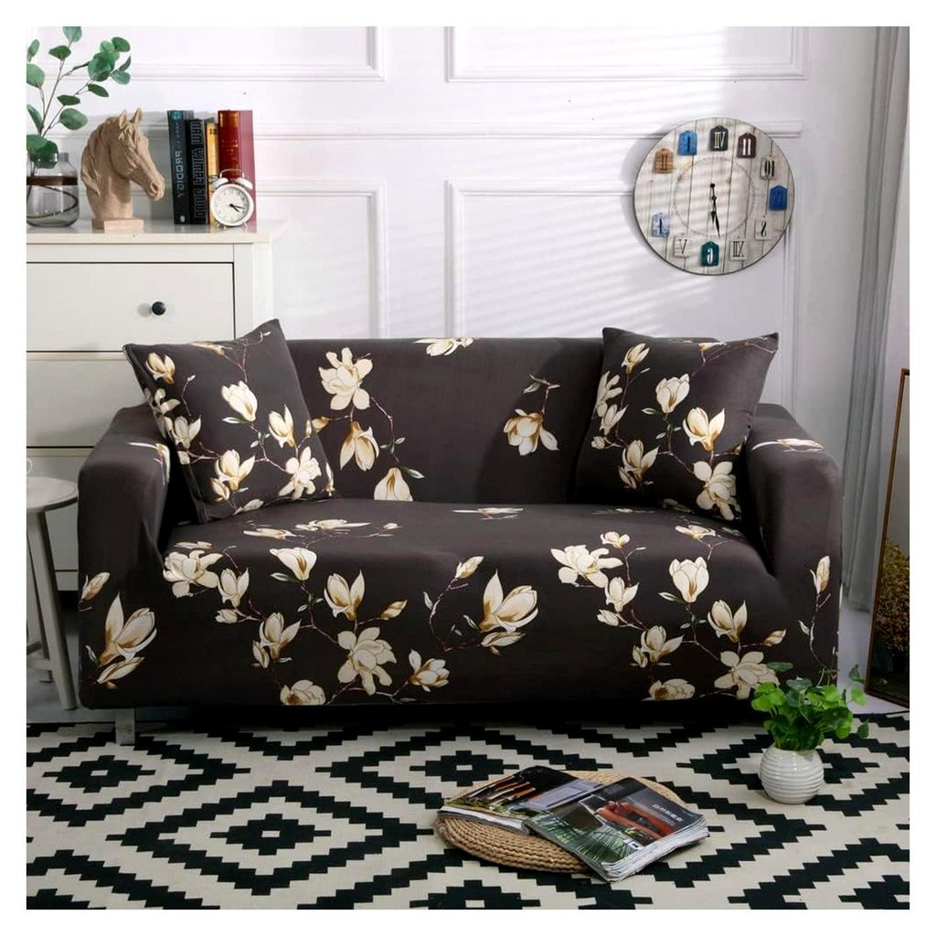 Sofaüberwurf Sofabezug Stretch Sesselbezüge Sofaschoner Abwaschbare rutschfeste Sofahusse Elasthan Yulan 2-Sitzer