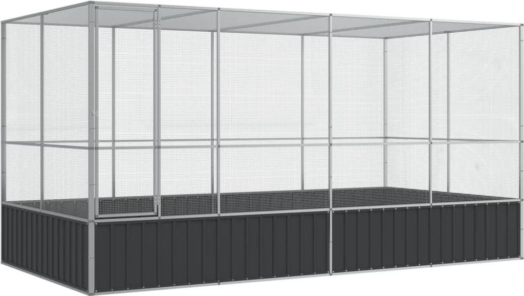vidaXL Voliere mit Erweiterung Silber 418 x 207 x 212 cm Produktbild 