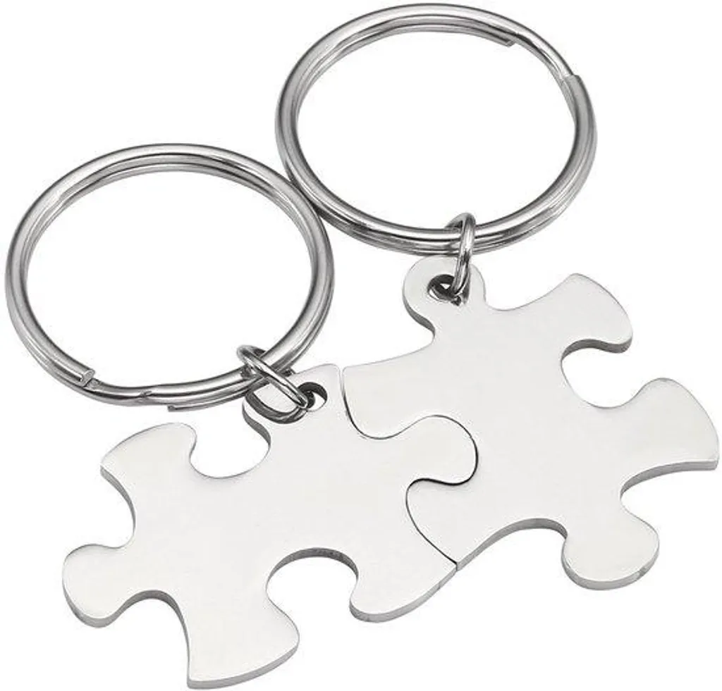 Porte-clés couple Amour inoxydable pour un souvenir durable de 33x22 mm