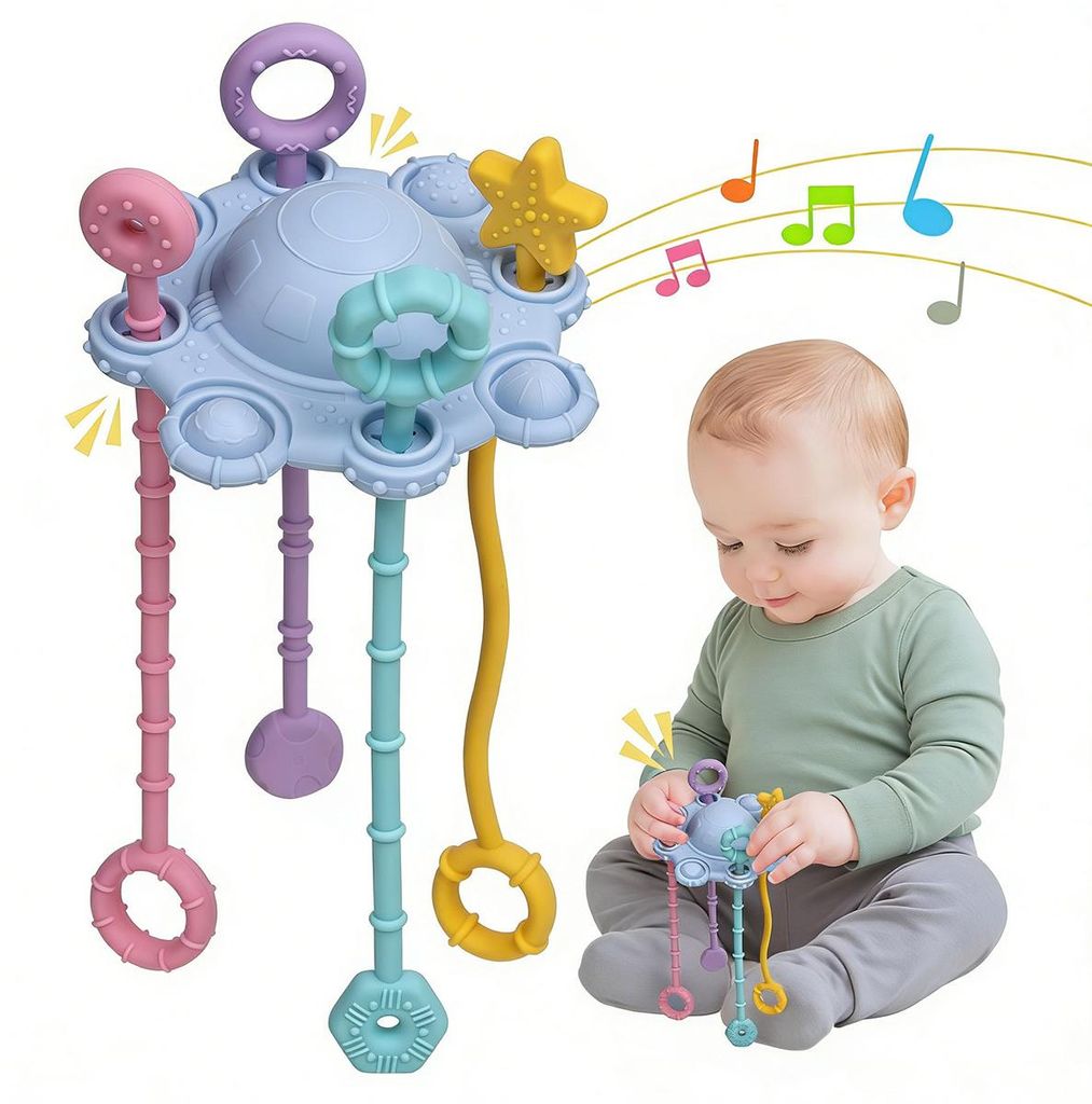 Montessori Spielzeug Baby, Silikon Greifspielzeug und Baby Produktbild 