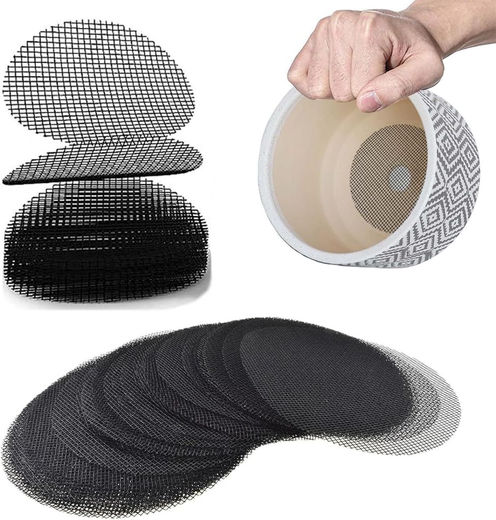 50 Pcs Blumentopf Loch Mesh Pad, Bonsai Topf Boden Gitter Matte Mesh, 2 Zoll Blume Pflanze Sukkulenten Topf Drainage Mesh Hole Screen Gasket Preven...