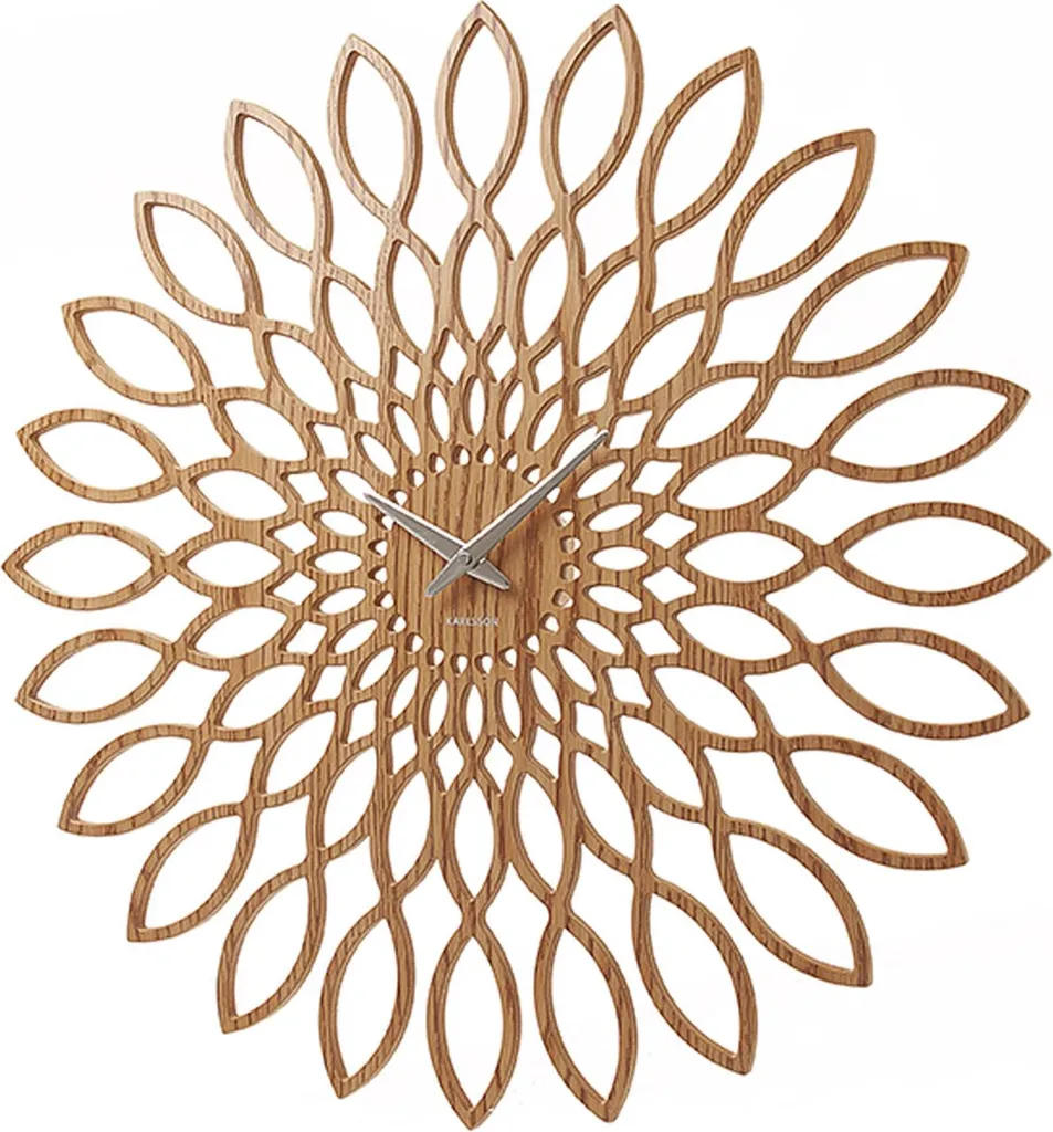 Horloge murale Tournesol Karlsson en bois - Design scandinave naturel