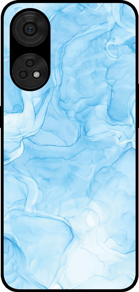 Smartphonica Phone Case Passend für Oppo Reno8T 4G mit Marmordruck - TPU zurück Abdeckung Fall Marmor-Design - Hellblau