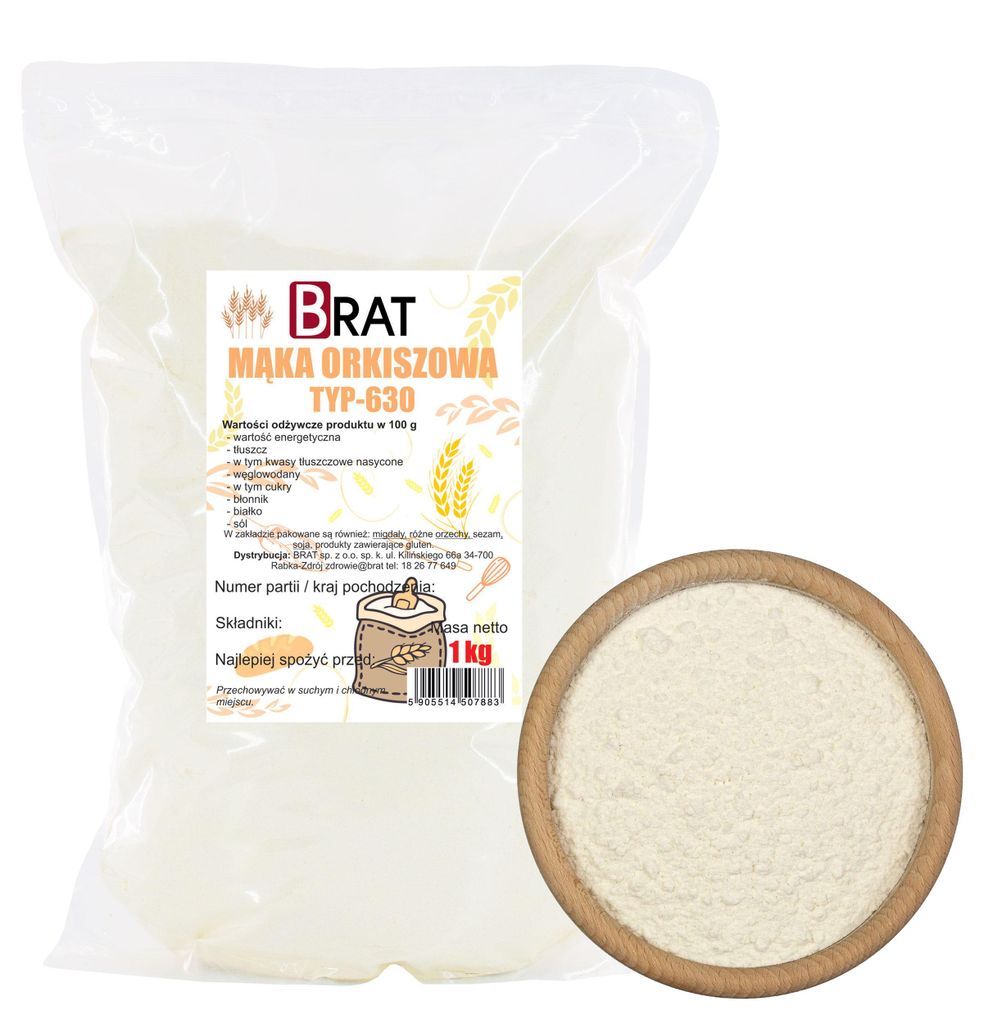 Mąka orkiszowa T-630 1kg Brat.pl Zdjęcie produktu 