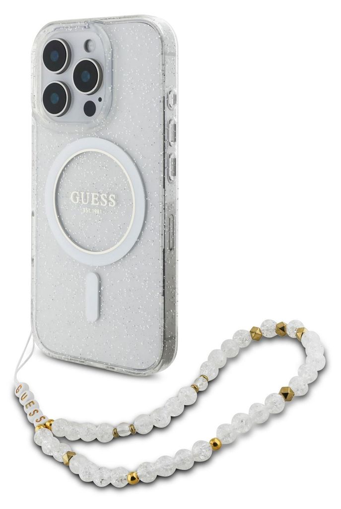 Guess IML Glitter With Pearl Strap MagSafe - Pouzdro pro Obrázek produktu 