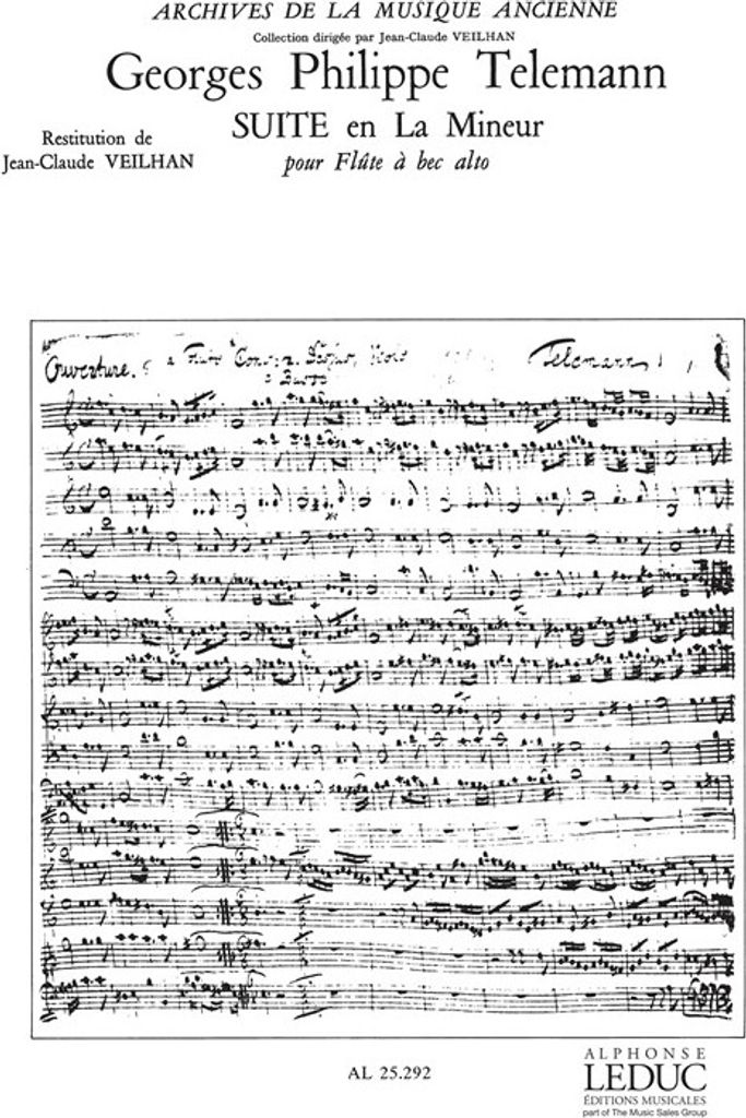 Suite La Mineur Pour Flute A Bec Alto Seule (Avec Fac-Simile) Veilhan, J.-C., Ed.