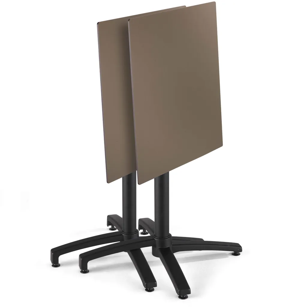 Table d'extérieur inclinable en stratifié compact 60cm béton taupe