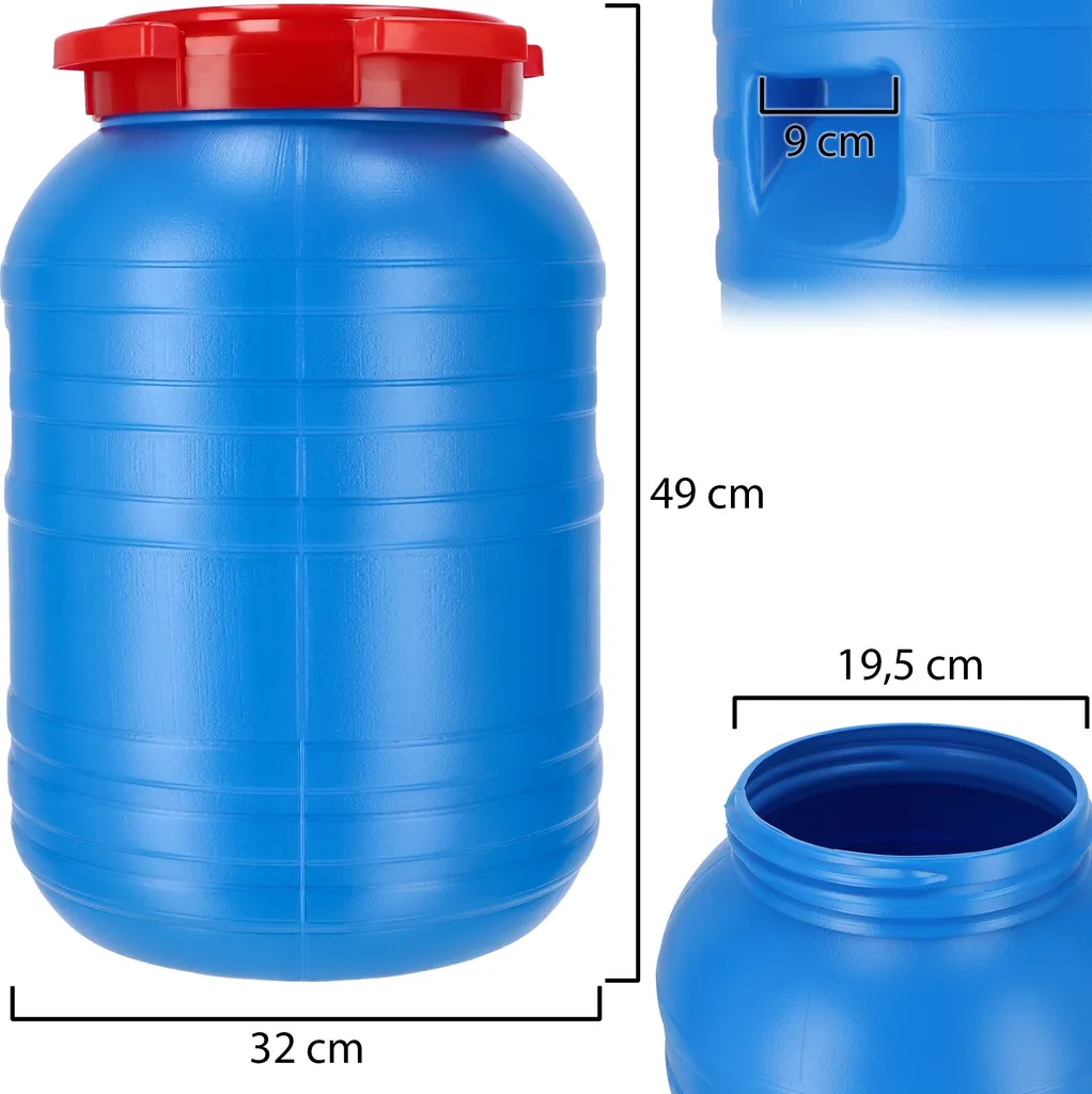 Fût à eau 30L hermétique en polyéthylène avec couvercle de sécurité - 7