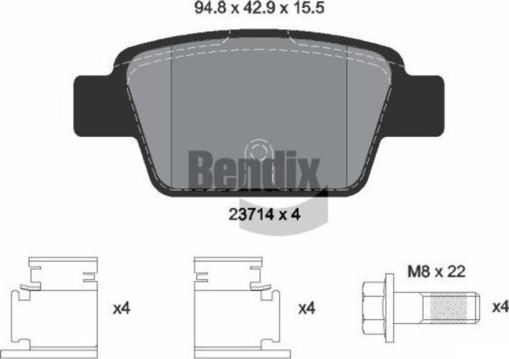 BENDIX Braking BPD1120 Bremsbelagsatz, Scheibenbremse OE 71769094 kompatibel mit Mito, Bravo, Linea, Multipla, Stilo, Delta