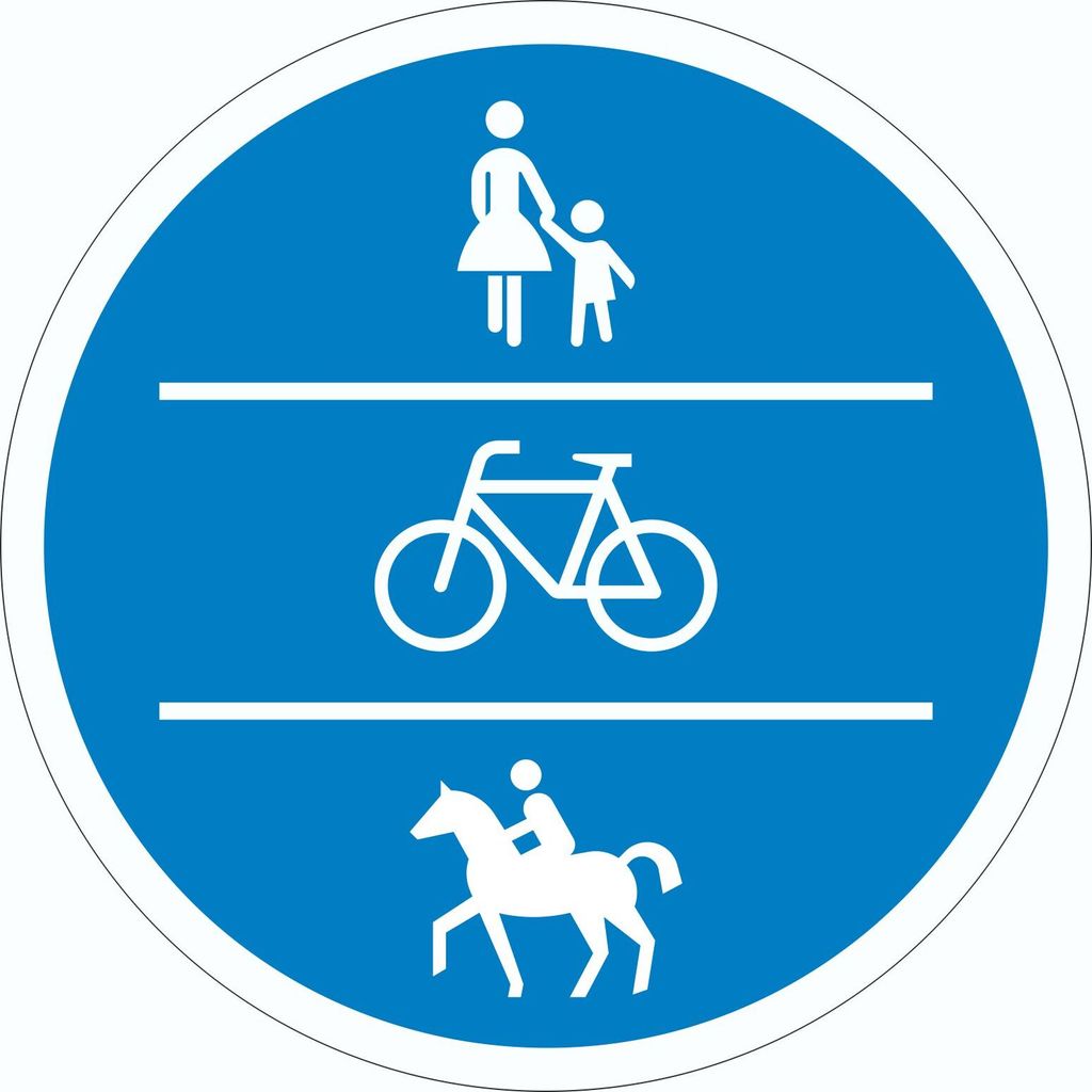 Aufkleber Kreis Geh-, Rad- und Reitweg Symbol Ø30mm