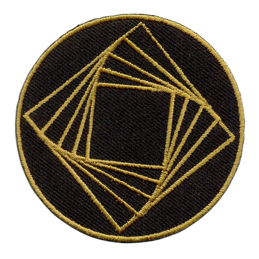 Aufnäher - Hexaeder - Metatrons Würfel - heilige Geometrie - Patch gold