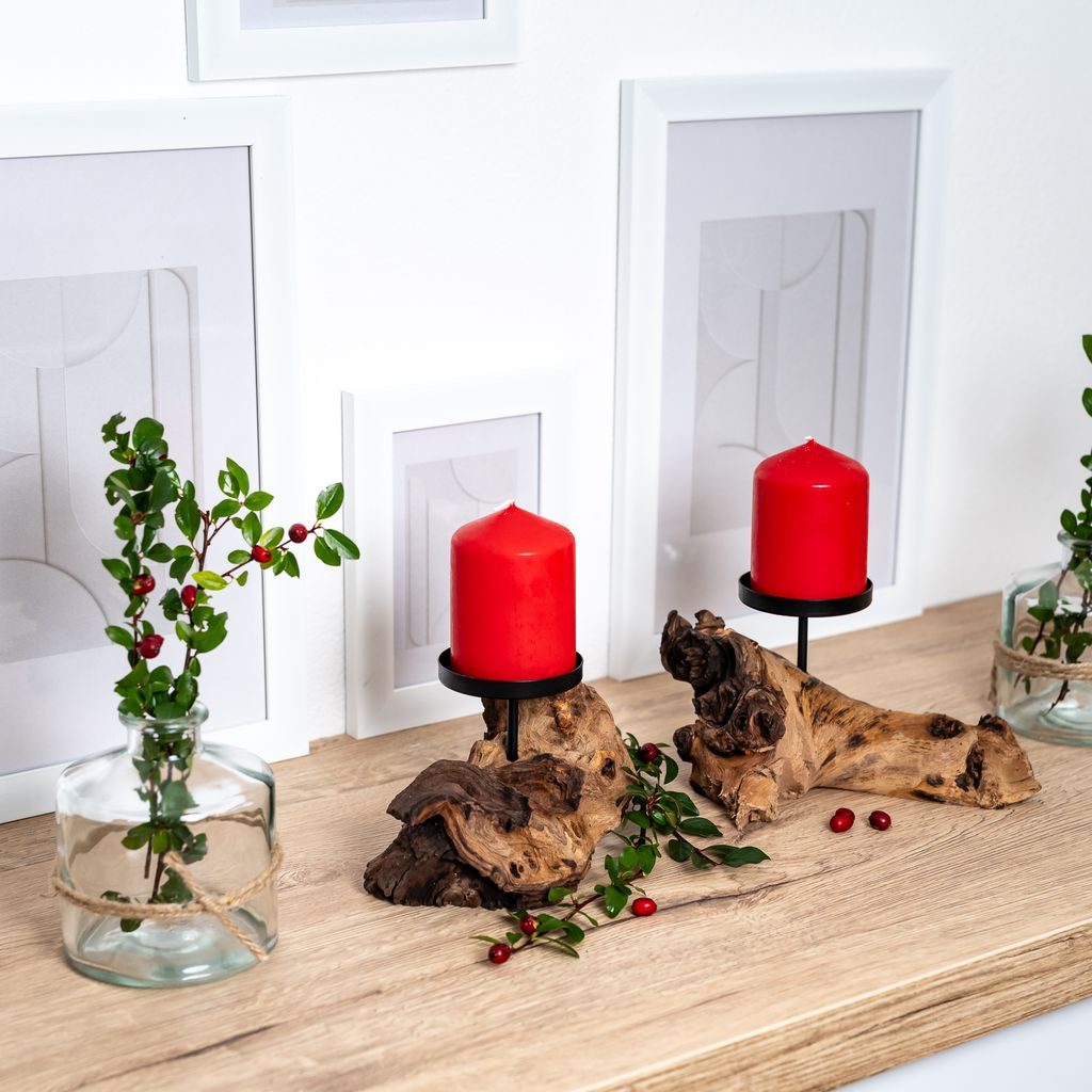🕯️Echtholzwurzel Kerzenständer - Kerzenhalter auf einer Produktbild 10