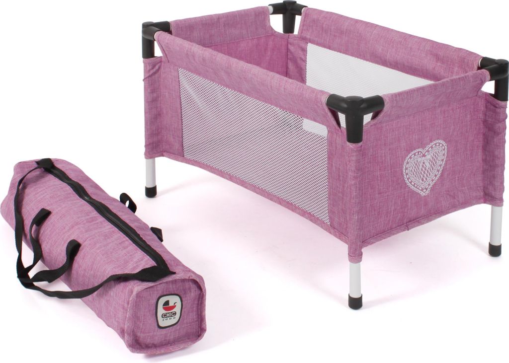 Puppen-Reisebett Jeans pink Produktbild 