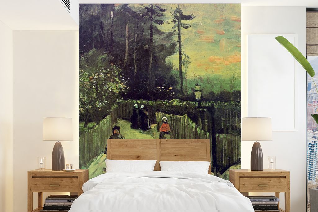 MuchoWow Fototapete für Wohnzimmer oder Schlafzimmer Wandtapete Vinyl Motivtapete Schräger Weg in Montmartre - Vincent van Gogh - 160x220 cm - ...