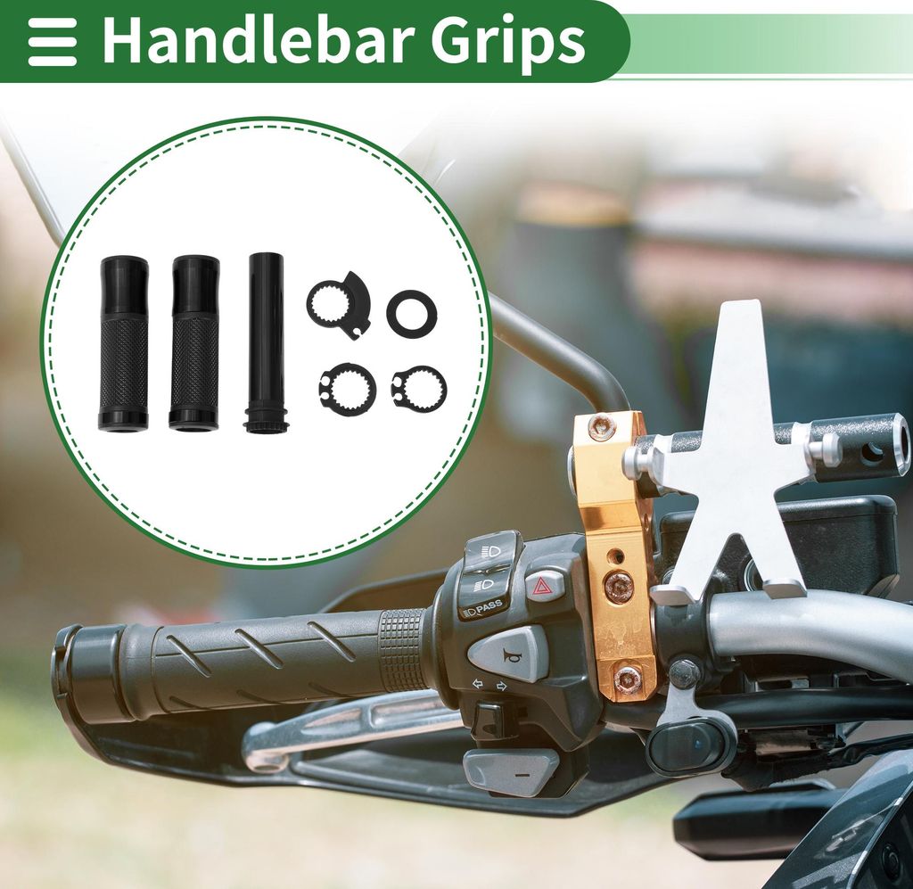 7/8" 22mm 15/16" 24mm Motorrad Lenkergriffe Abdeckung Kit Rutschfeste Aluminiumlegierung Gummi Lenkergriffe für Motorrad Roller Fahrrad ATV Schwar...